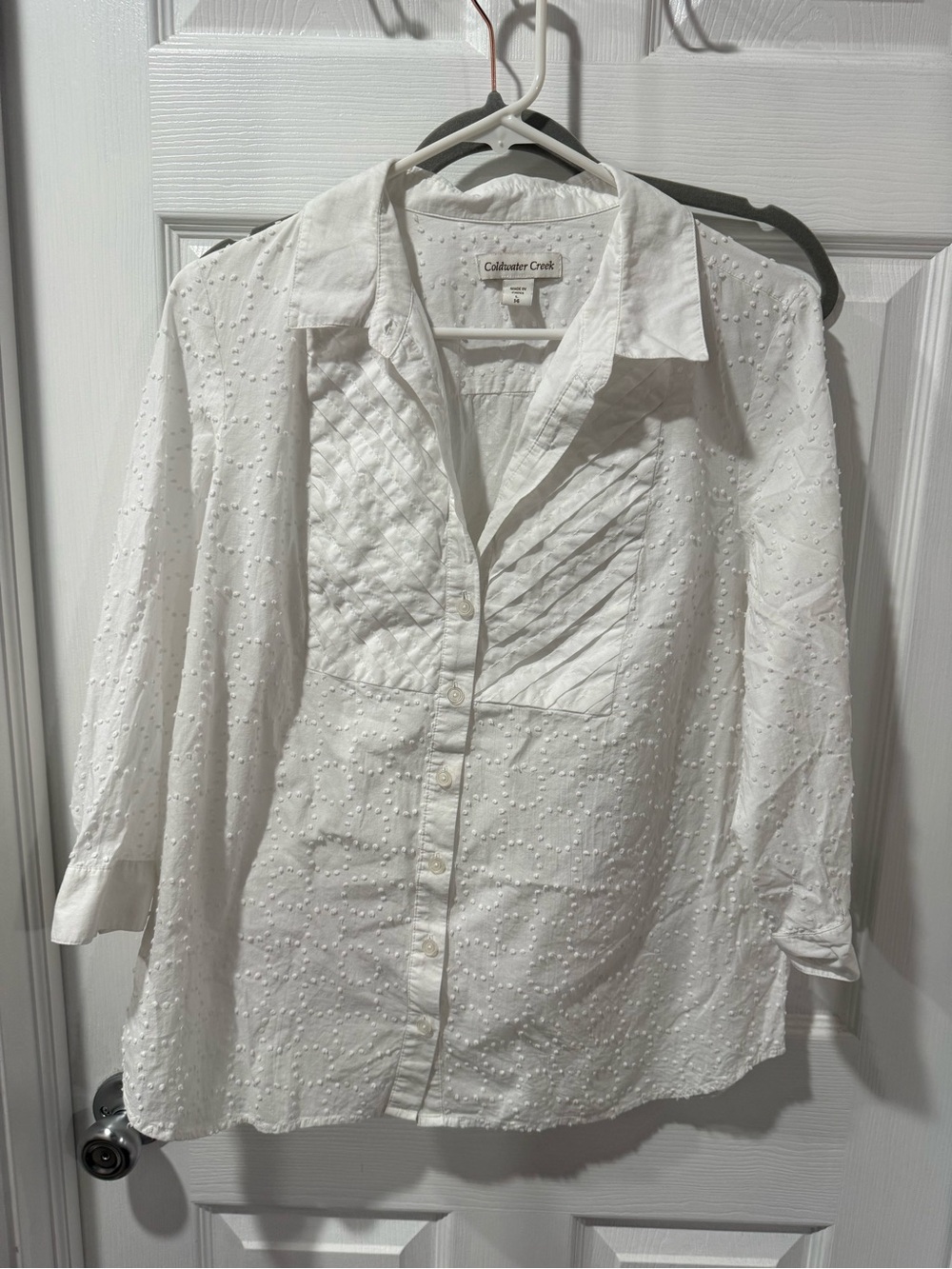 Coldwater Creek White Women's Textured Dot Blazer